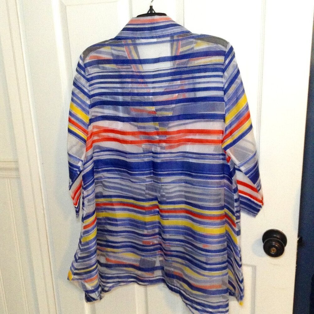 Mirror Image "Shacket" Sheer, "M" Avant Garde, Quiet Lux, Classic, Bohemian Chic - Picture 2 of 6